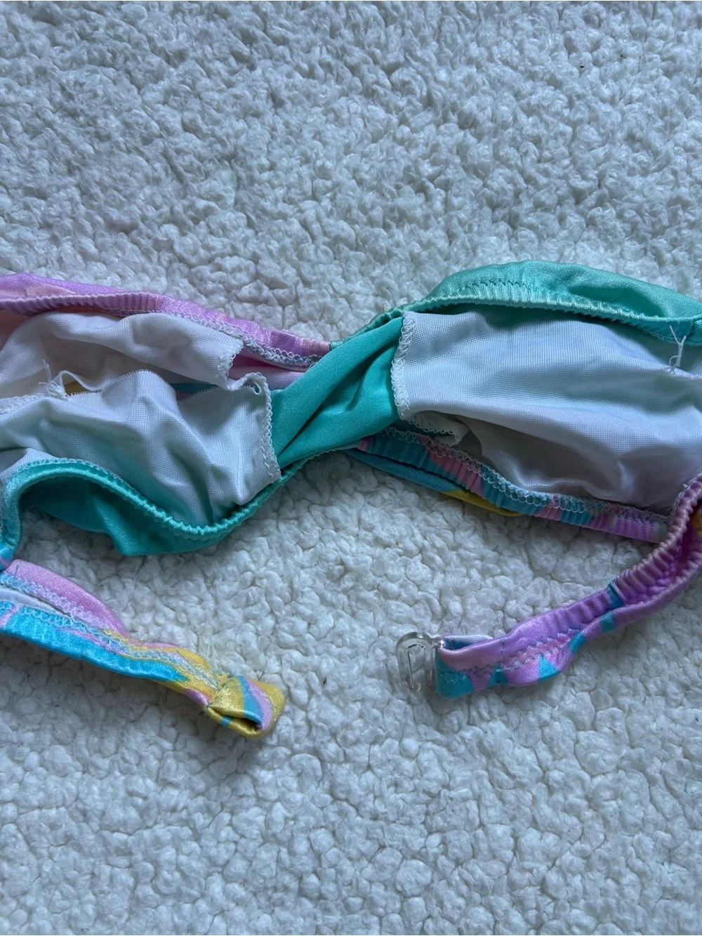 Vintage Strapless Twist Bandeau Swim Bikini Top
